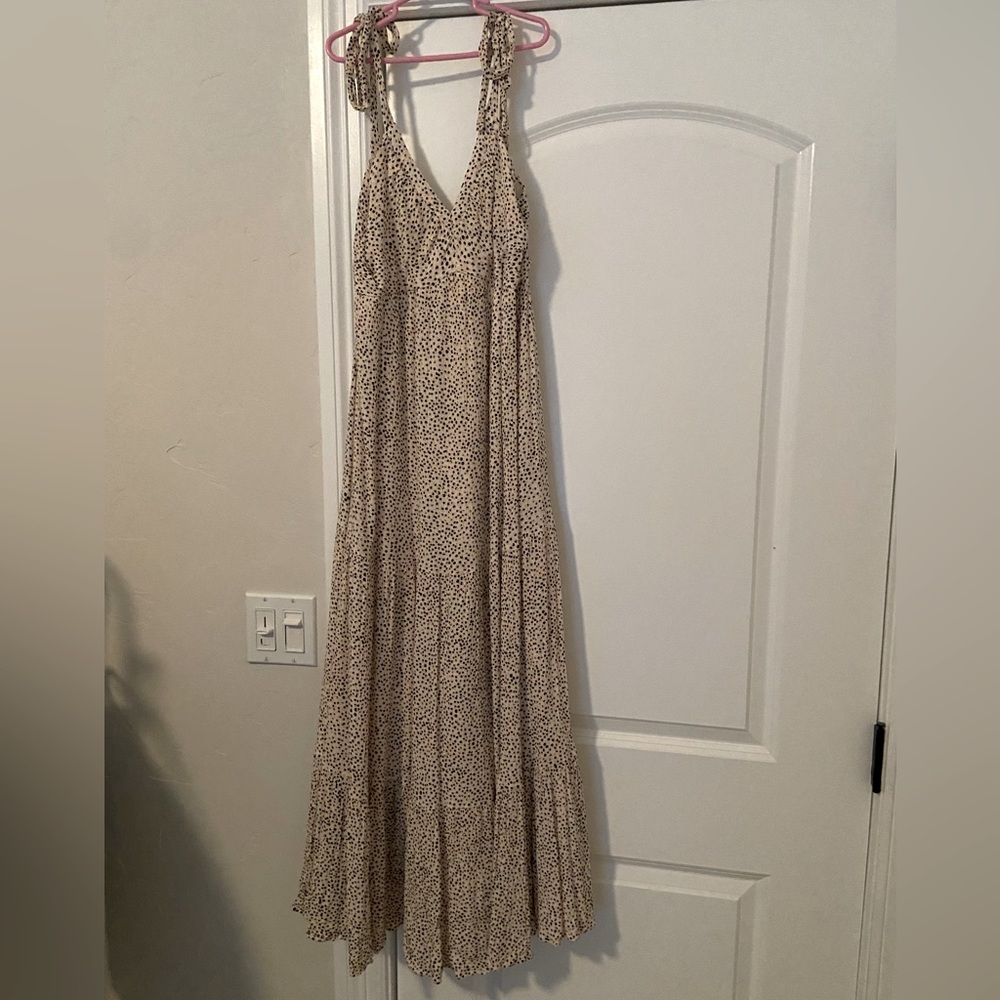 Little Polkadotted Express Dress with ties on Shoulders